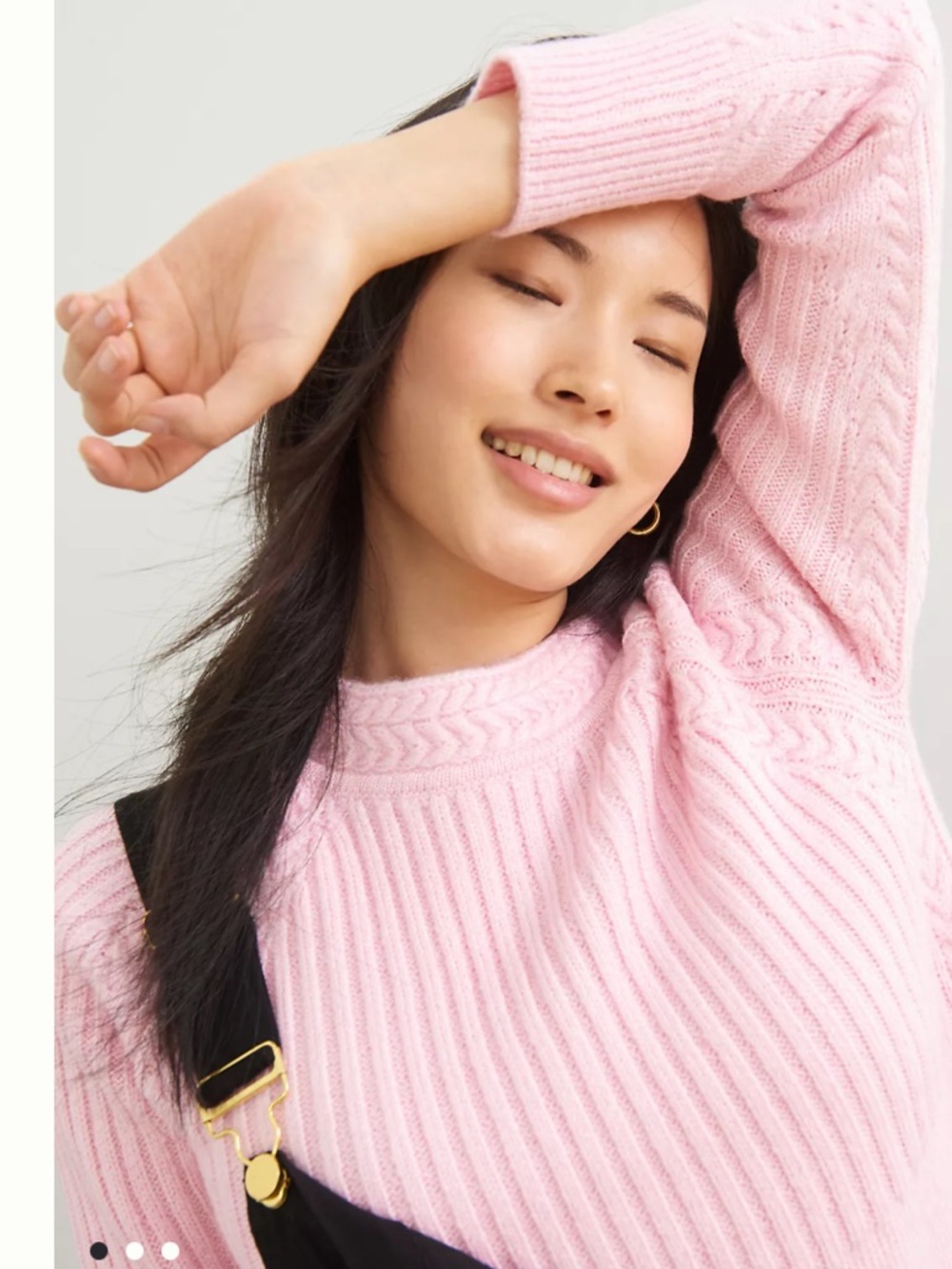 ANTHROPOLOGIE Maeve Marena Cable Knit Sweater Preppy Coquette Pink